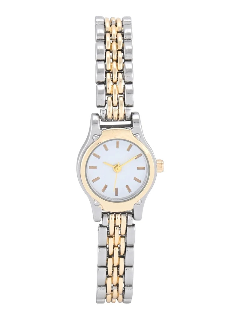 No Boundaries Adult Female Twotone Mini Round Case Watch with Matching Link Bracelet. | Walmart (US)