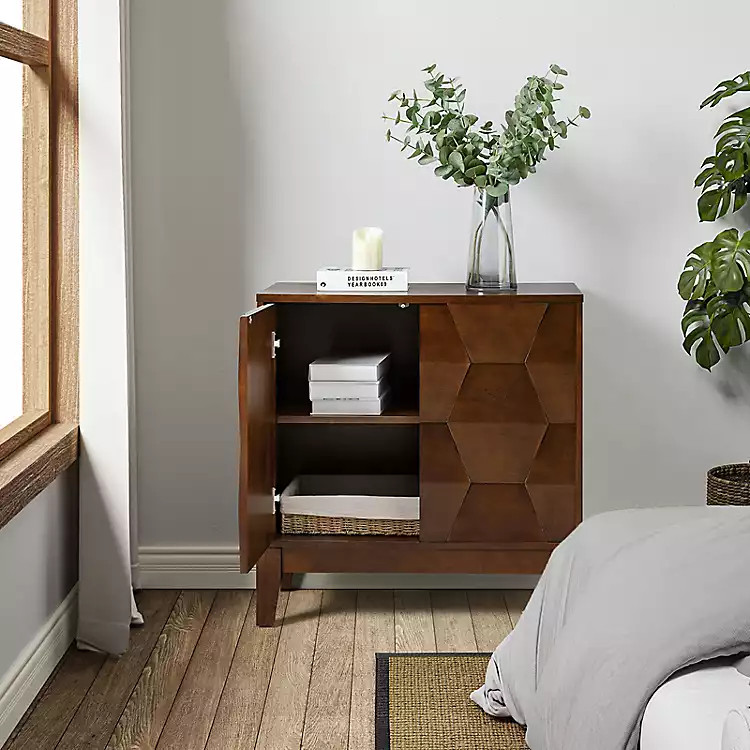 Walnut Geometric Mabel 2-Door Cabinet | Kirklands Home | Kirklands