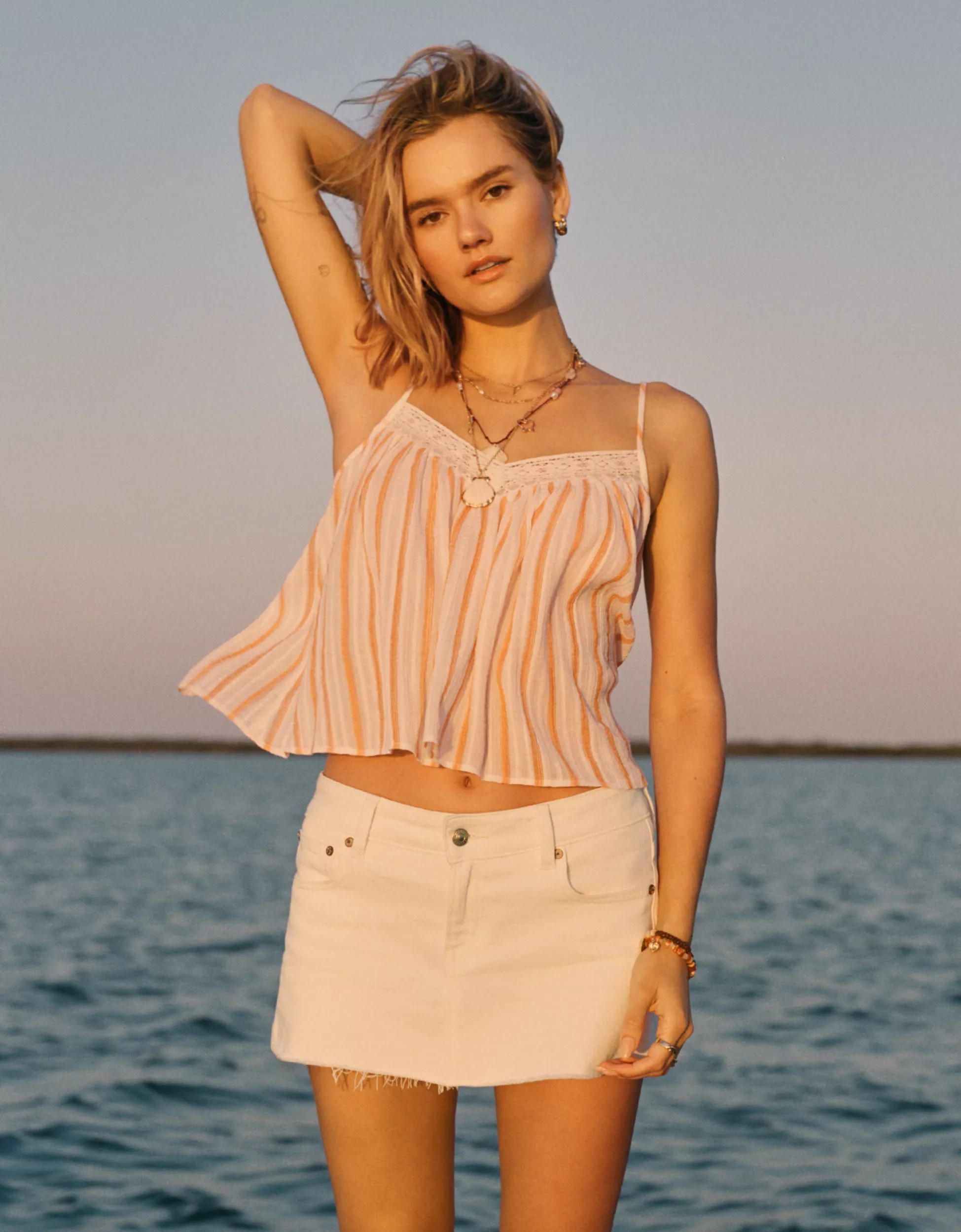 AE Cropped Lace-Trim Cami | American Eagle Outfitters (US & CA)