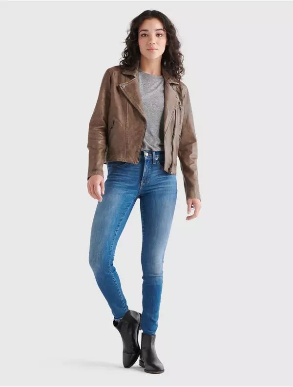 Distressed Leather Moto Jacket | Lucky Brand