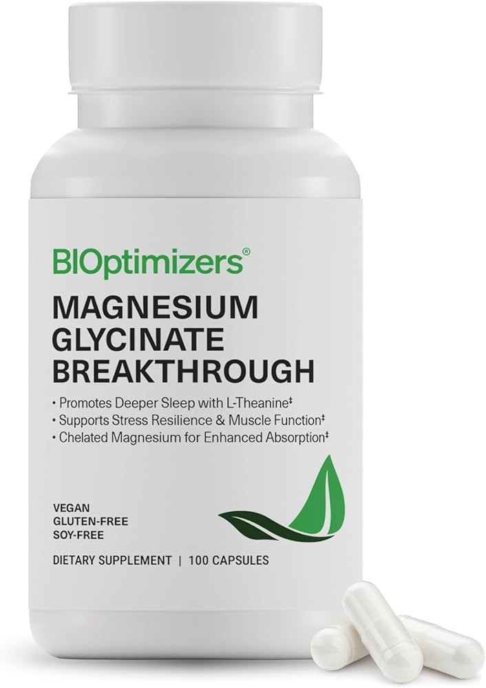 BIOptimizers Magnesium Glycinate 350mg, L-Theanine, Sleep Support, 100 Caps | Amazon (US)