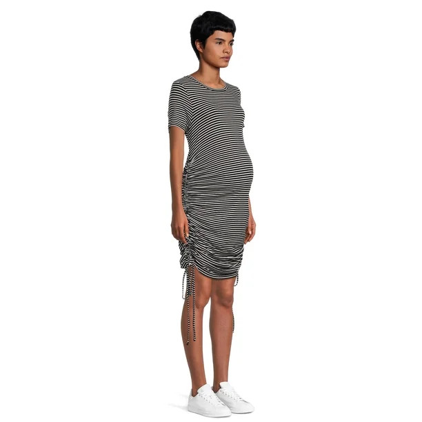 Destination Maternity Women's Ruched Bodycon Dress with Short Sleeves, Sizes S-2XL | Walmart (US)
