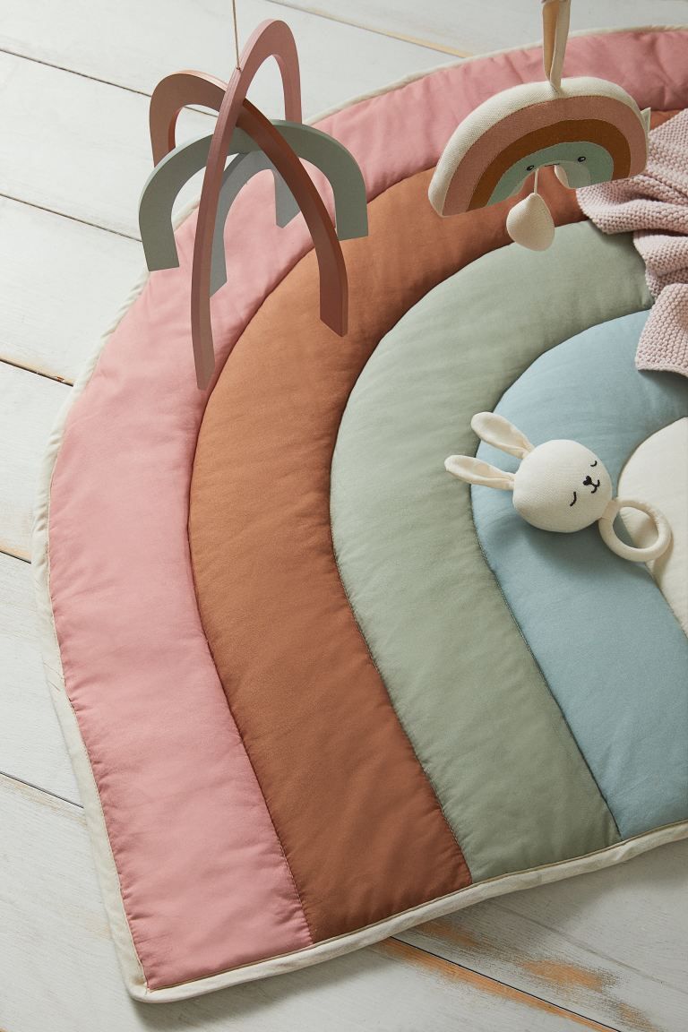 Cotton Baby Mat - Powder pink/rainbow - Home All | H&M US | H&M (US + CA)