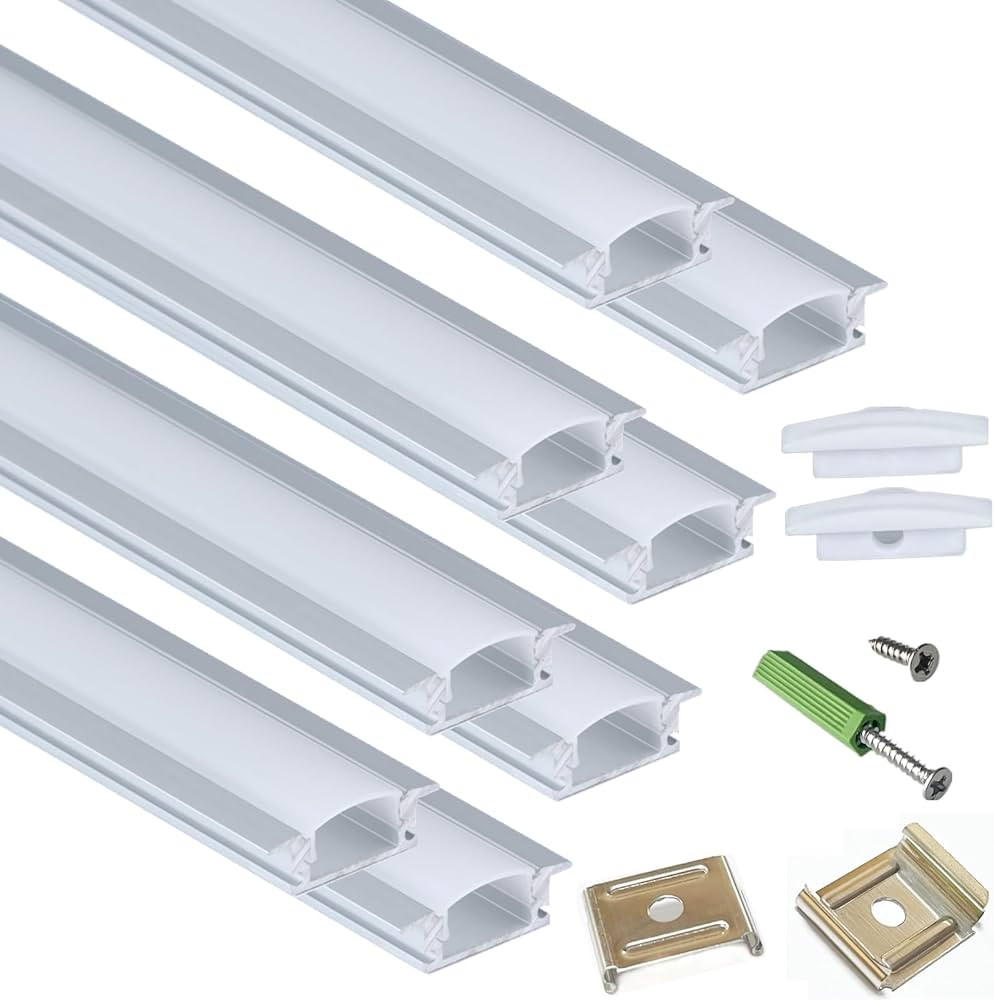Recessed LED Strip Channel Diffuser 8-Pack 6.56FT,23.5X7MM Tape Aluminum Track with Flange,Flush ... | Amazon (US)