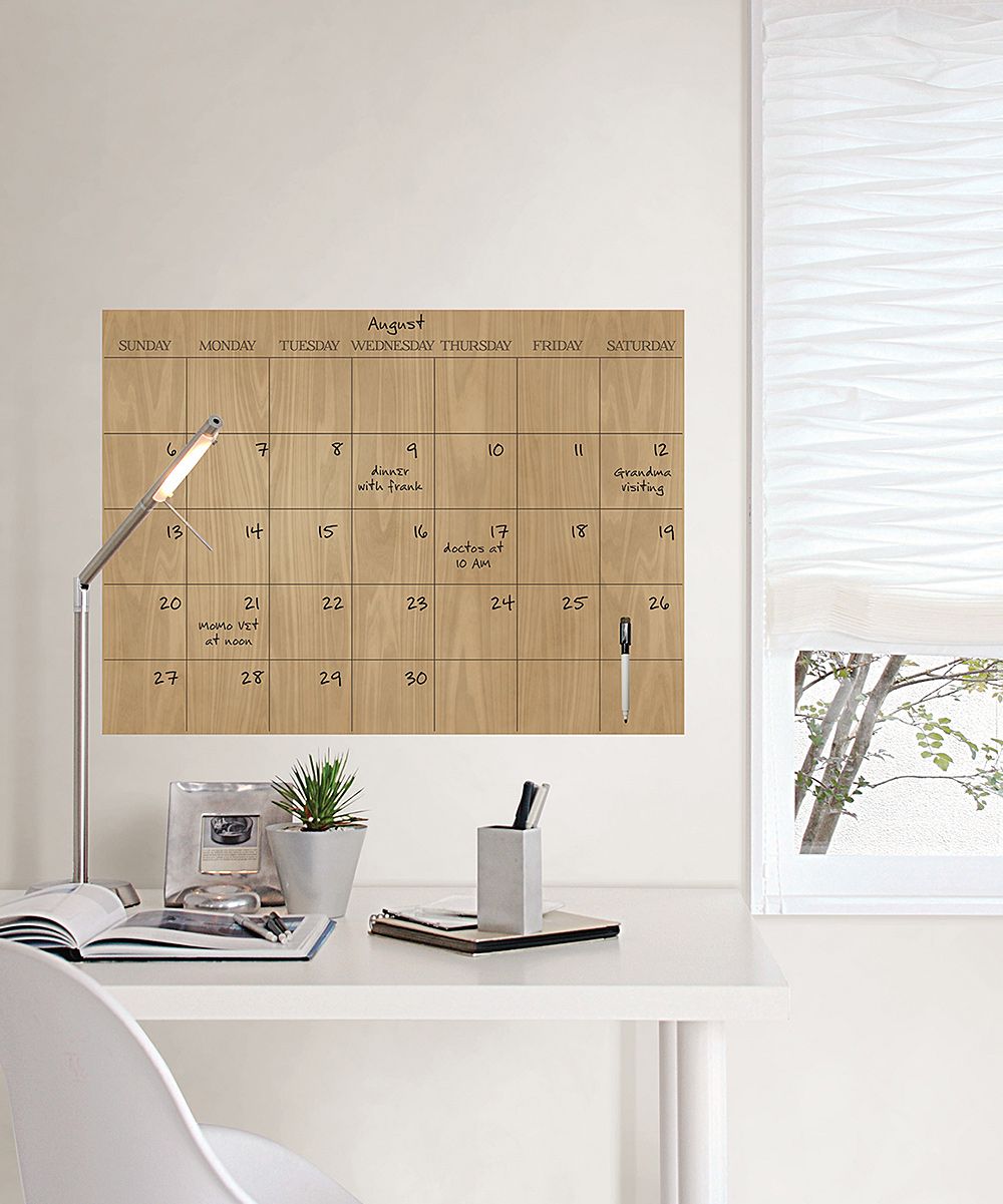 WallPops! Decals Neutral - Faux Hardwood Monthly Dry-Erase Calendar Decal | Zulily