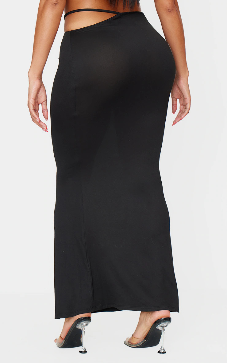 Shape Black Cut Out Waist Maxi Skirt | PrettyLittleThing US