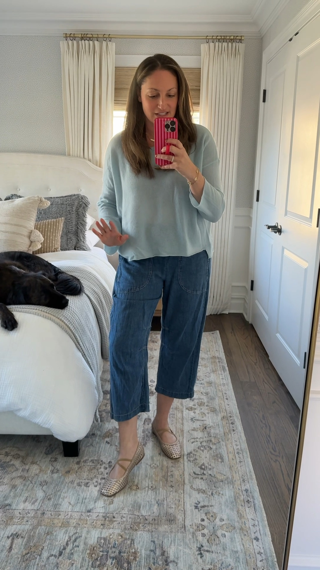 These pull-on chambray jeans from Anthropologie are finally back in stock! So comfortable, flattering and easy. Perfect for lounging around, heading to lunch or at the beach over a swimsuit! Size down (I’m wearing a small). Cashmere top is also great for this time of year because it’s so lightweight! Shoes run TTS

#LTKootd #LTKdayinmylife #LTKSeasonal