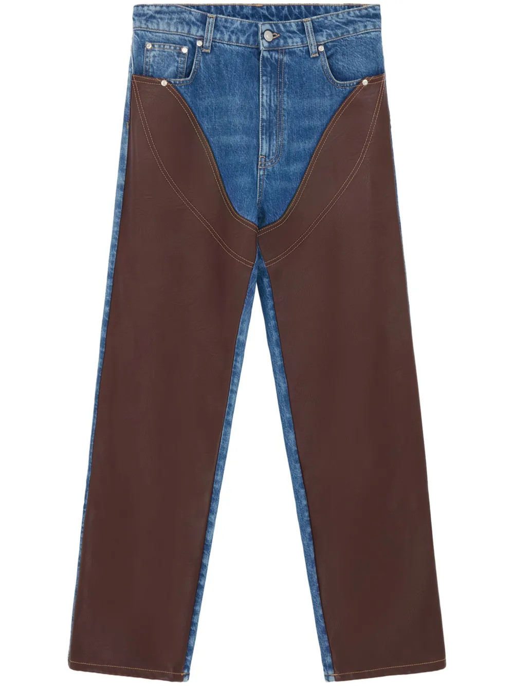 Stella McCartney Panelled straight-leg Jeans | Blue | FARFETCH | Farfetch Global