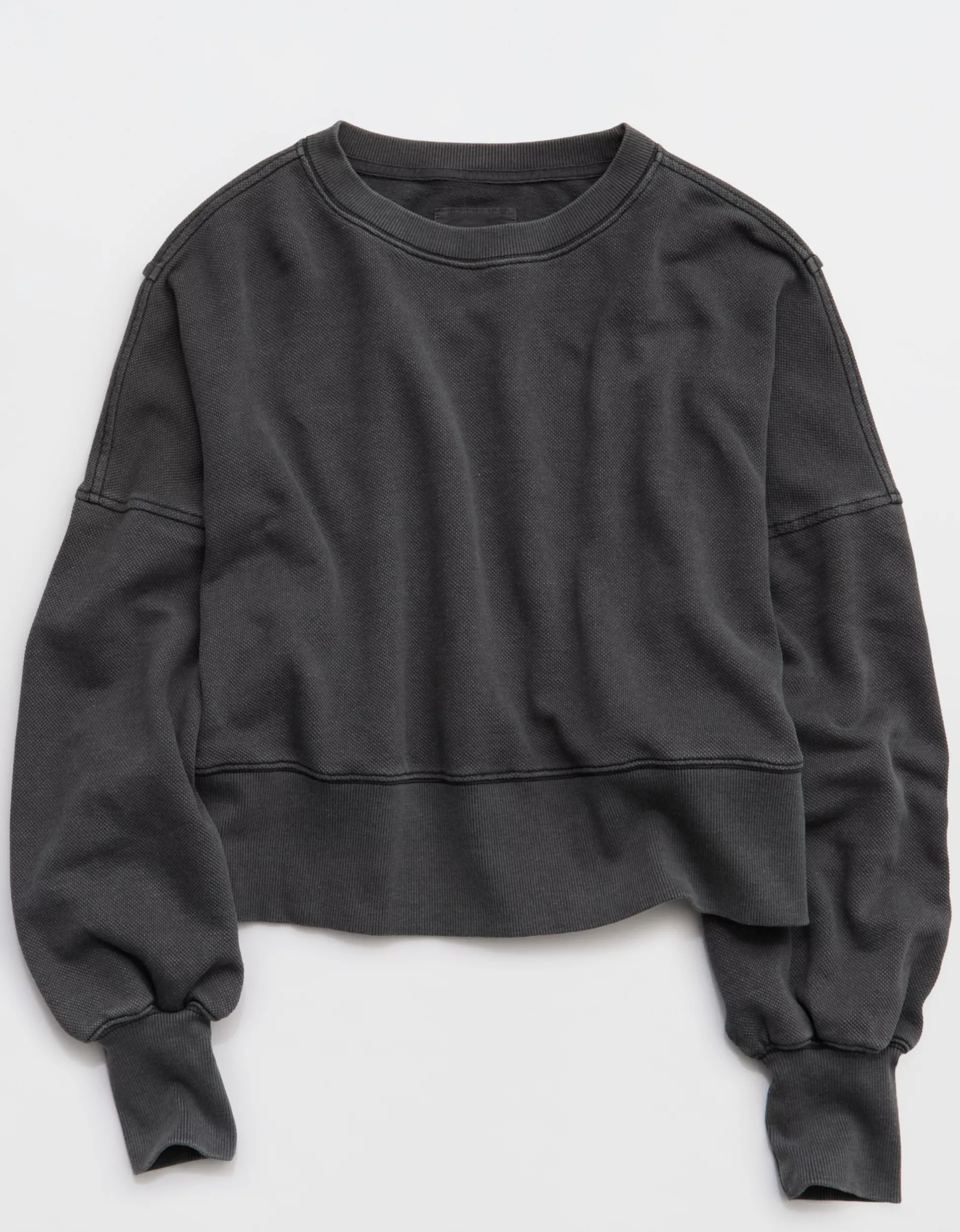 Aerie Classic Crew Textured Sweatshirt | Aerie