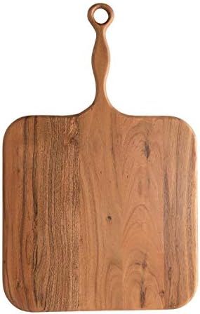 Creative Co-Op Acacia Wood Cheese Handle Cutting Board, 22" x 14", Natural | Amazon (US)