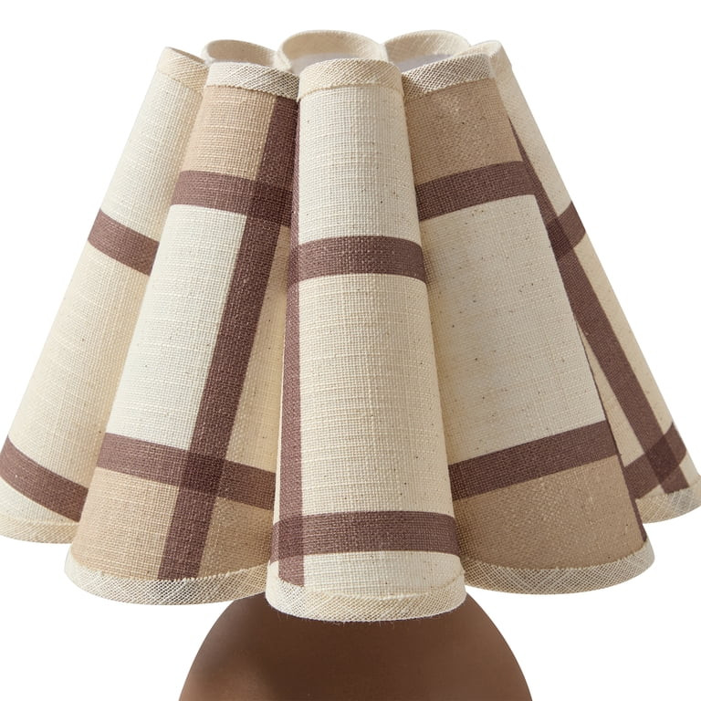 Home Decor Collection 12.5" Brown Plaid Shade Table Lamp | Walmart (US)