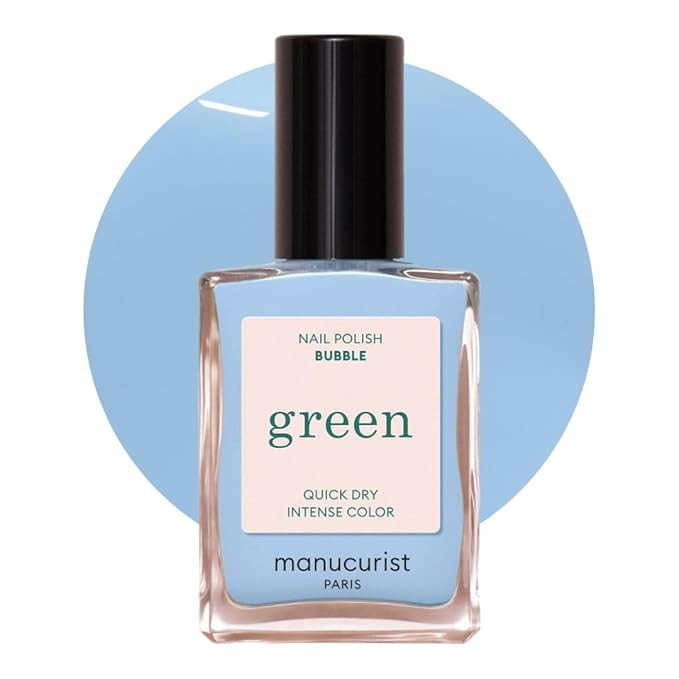 Manucurist Green Quick Dry Nail Polish Bubble - Blue Pastel Nail Polish - 9-Free, Plant-Based and... | Amazon (US)
