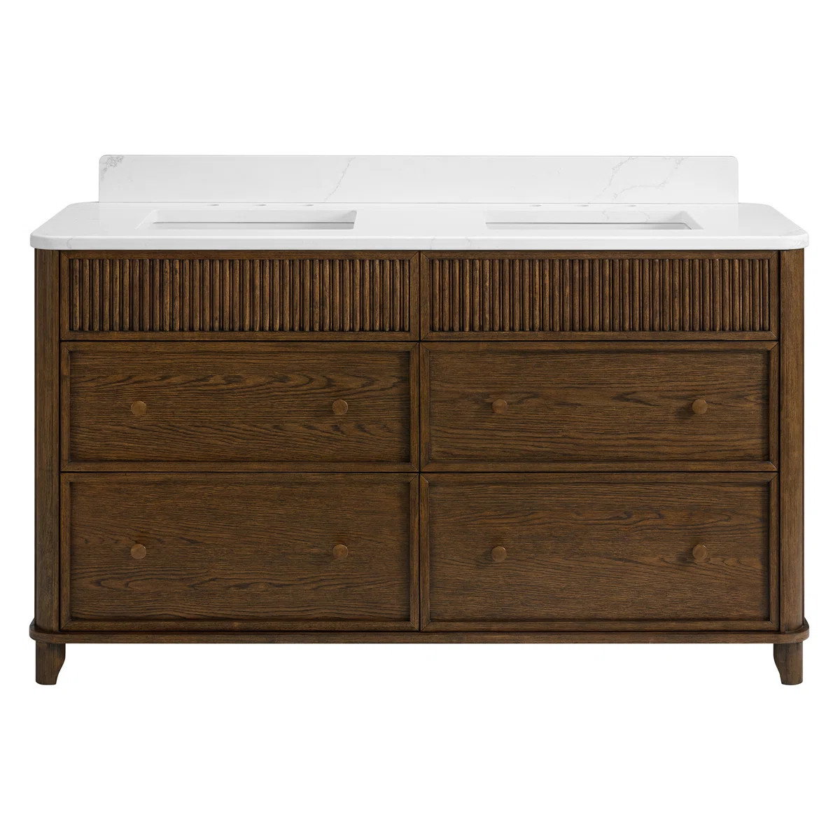 Kennedy 60" Double Bathroom Vanity with Statuario Quartz Countertop | Wayfair North America