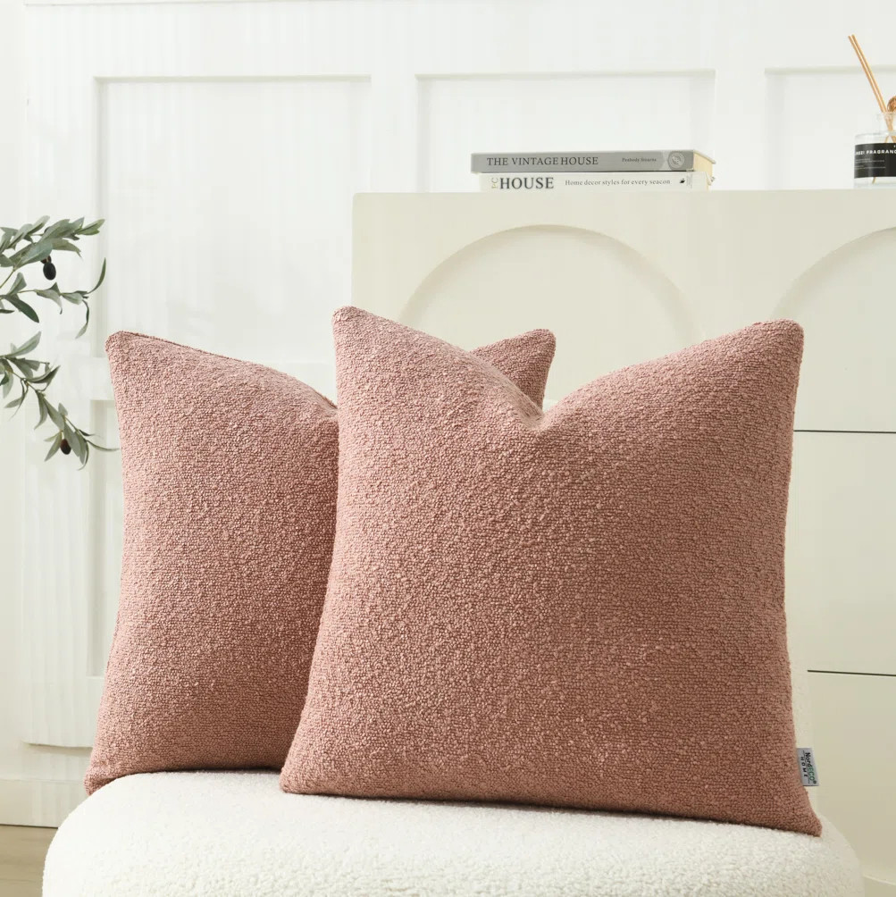Textured Throw Pillow Covers Textured Boucle Throw Pillow Covers (Set of 2) | Wayfair North America