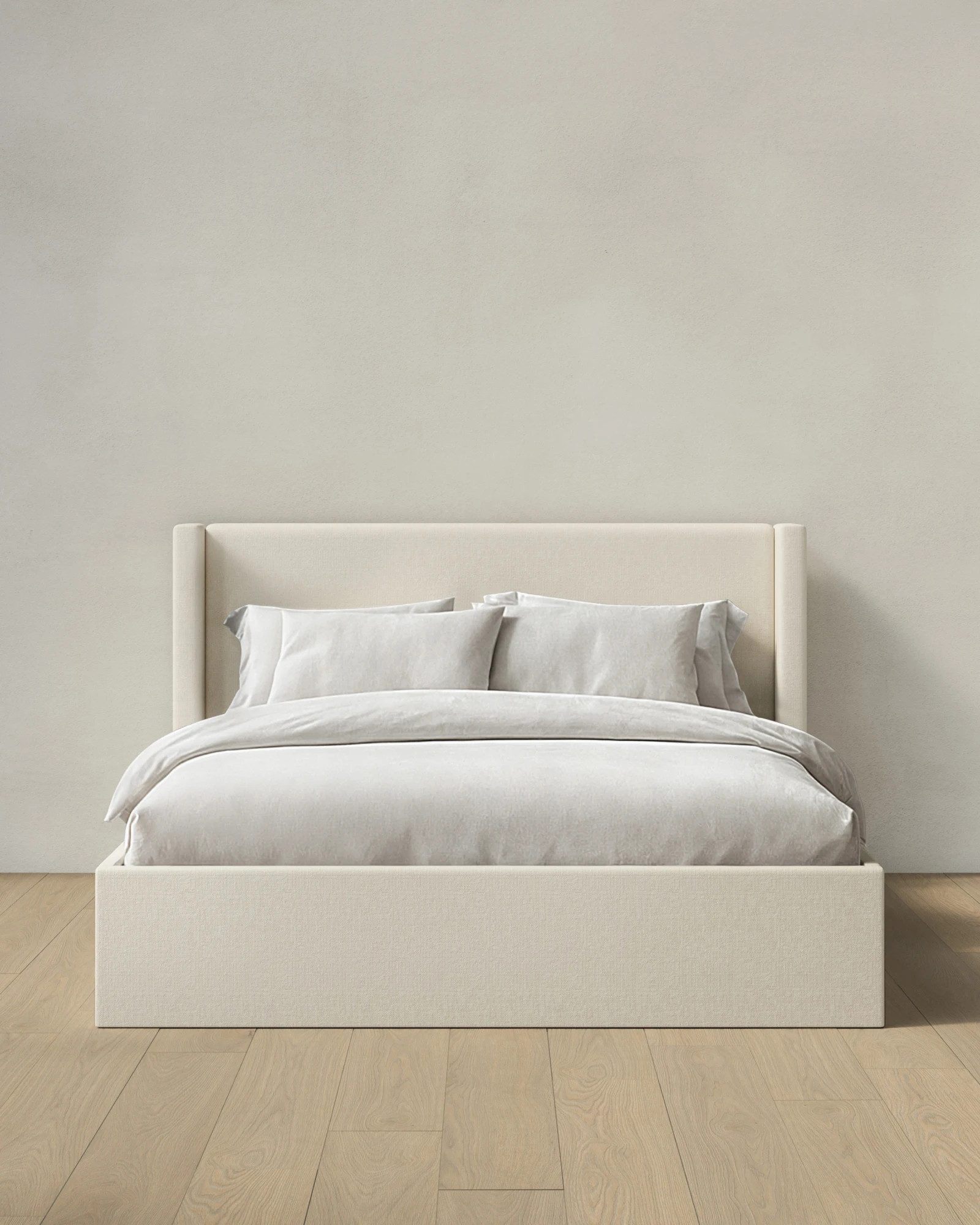 Linen Wingback Bed - Low Headboard in Canvas | Quince