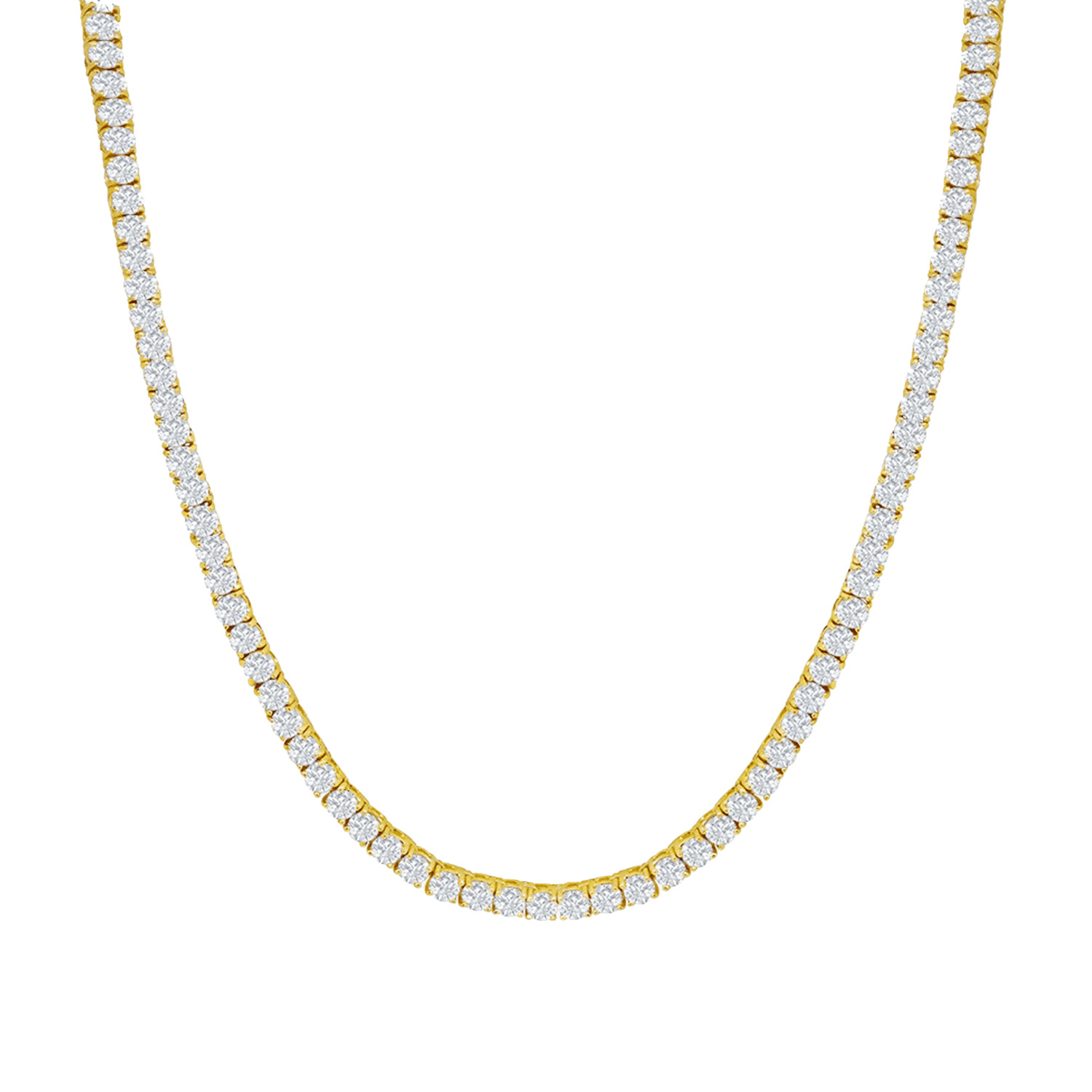 Cate & Chloe Olivia 18k Yellow Gold Plated Tennis Necklace with Simulated Diamond Crystals for Wo... | Walmart (US)