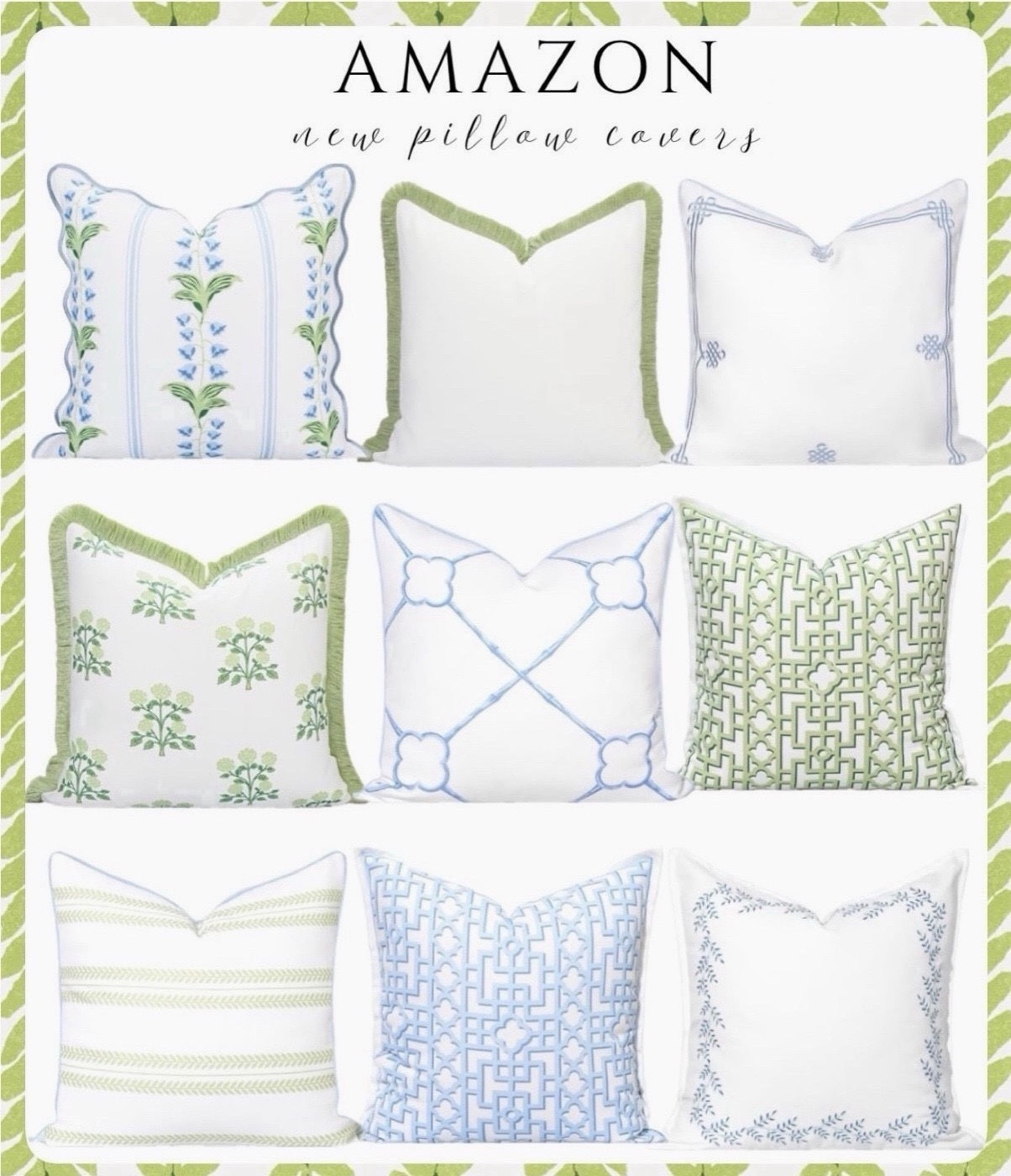 Amazon pillow covers, indoor & outdoor pillows, blue green white decor spring summer 

#LTKHome #LTKSaleAlert #LTKSeasonal