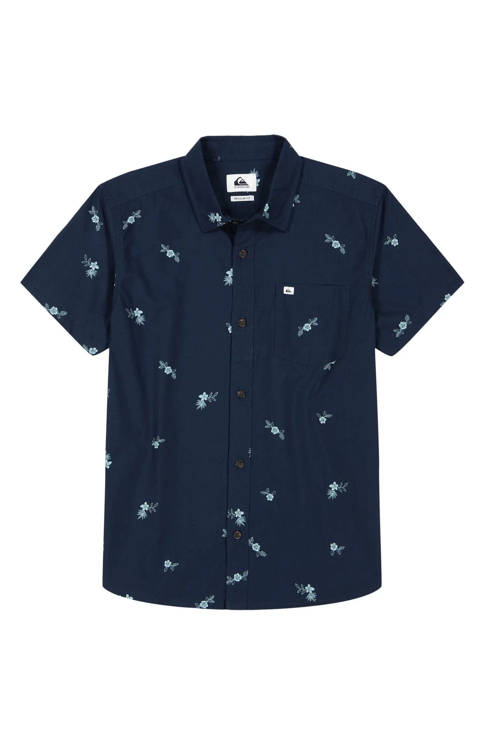 Quiksilver Kids' Vacation Short Sleeve Cotton Button-Up Shirt | Nordstrom | Nordstrom