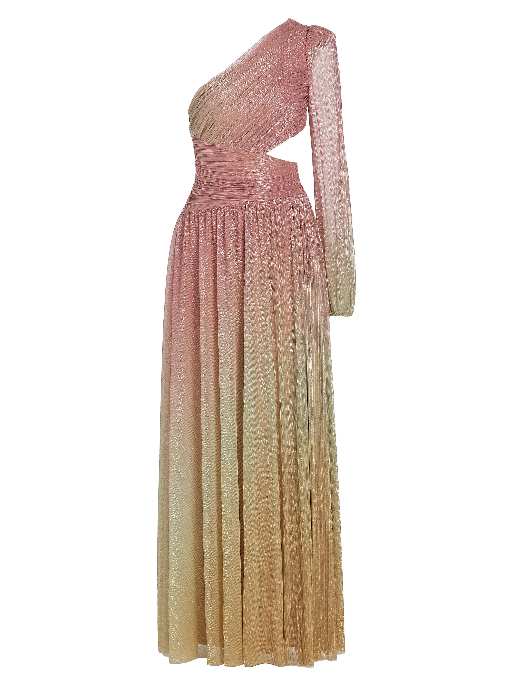 Metallic Ombré One-Shoulder Maxi Dress | Saks Fifth Avenue