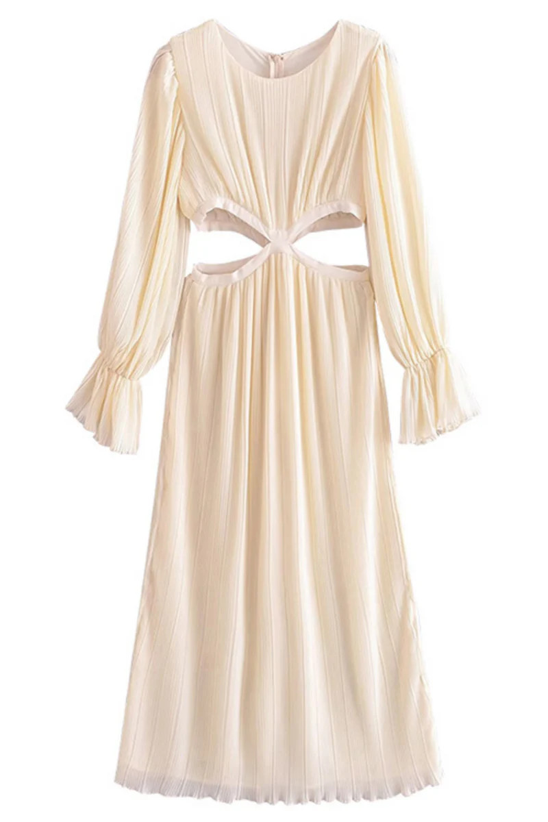 'Winnie' Chiffon Cut out Waist Dress | Goodnight Macaroon