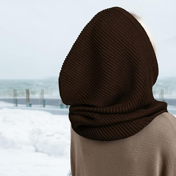 DRESHOW Wintermützen für Damen Balaclava Strickmütze Skull Cap mit Kordelzug Warmer Kapuzensch... | Amazon (DE)