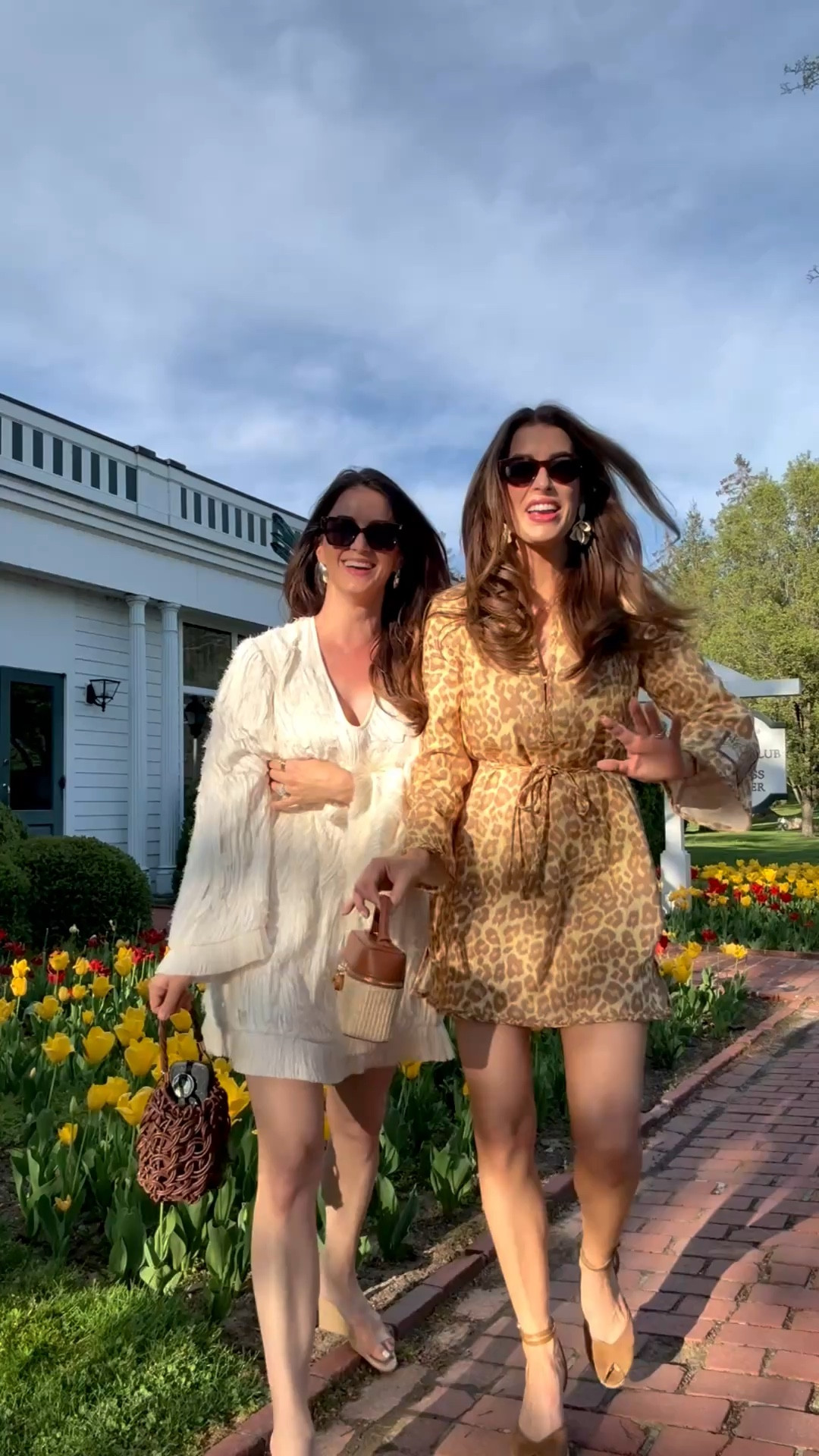 Im wesring a size 1 and my sister needed to size down to a small, she’s wearing a medium.

No tripod. No problem. That's what ladders are for. 🌸
My sister and I headed to dinner at Sam Snead's at The Greenbrier tonight and we were absolutely not going to let a forgotten tripod stand between us and documenting these dresses.

Ten minutes of laughing so hard we could barely stand up straight. One ladder. The most gorgeous West Virginia mountain sunset. Tulips everywhere. And two belted dresses that were absolutely made for a night like this.
This is what it looks like when you are determined. 🤣
Both dresses fully linked — styled, belted, and Greenbrier 🔗 

Save this for your next Greenbrier outfit inspo. 🔖

#LTKOver40 #LTKTravel