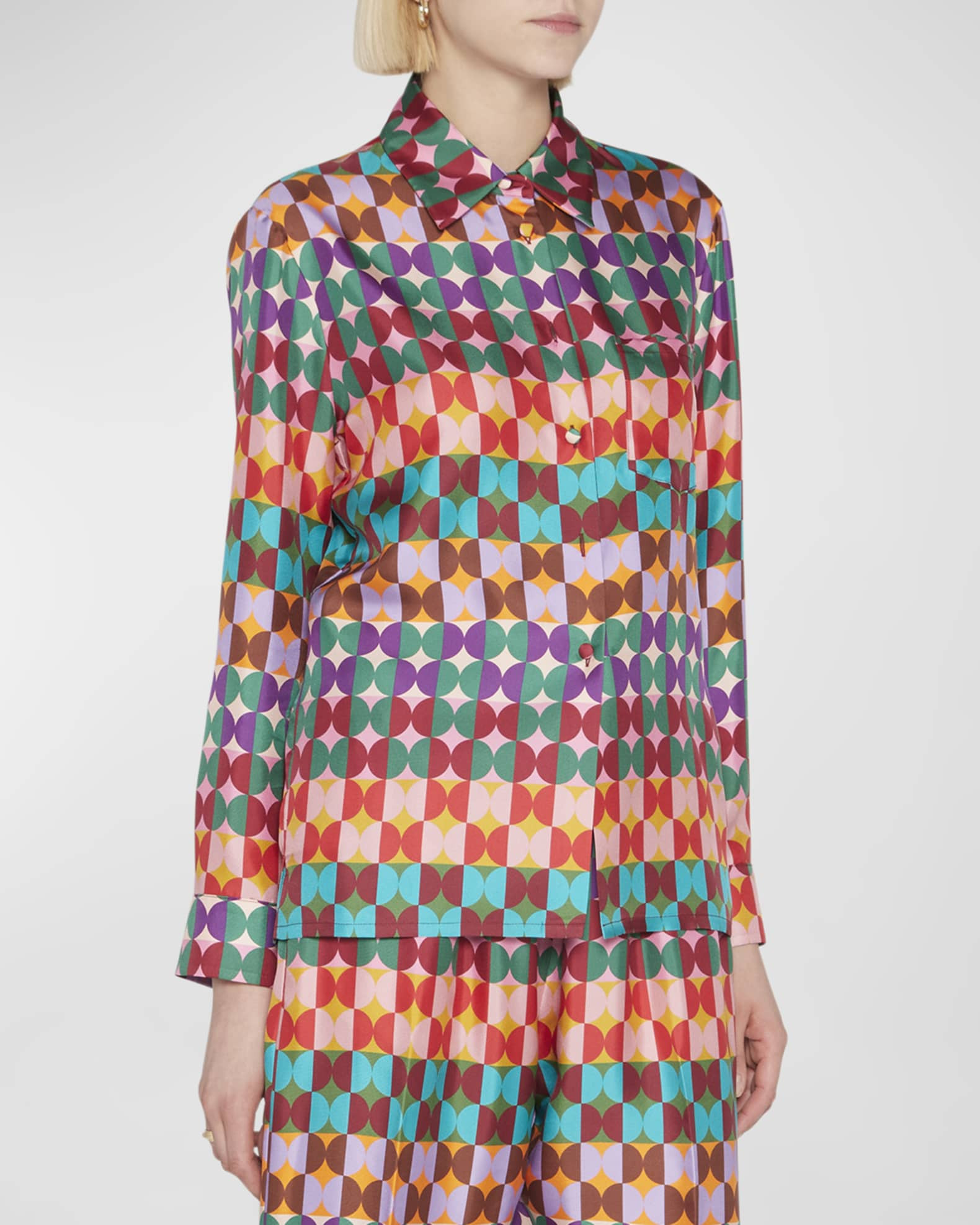 Abstract Dot-Print Straight-leg Ankle Pull-On Pants | Neiman Marcus