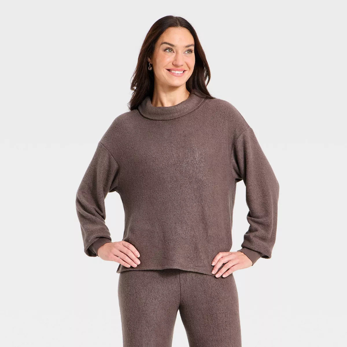 Women's Long Sleeve Mock Turtleneck Pullover Blouse - Universal Thread™ Cream S | Target