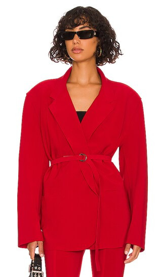 Oversized Double Breasted Jacket in Tiger Red | Revolve Clothing (Global)