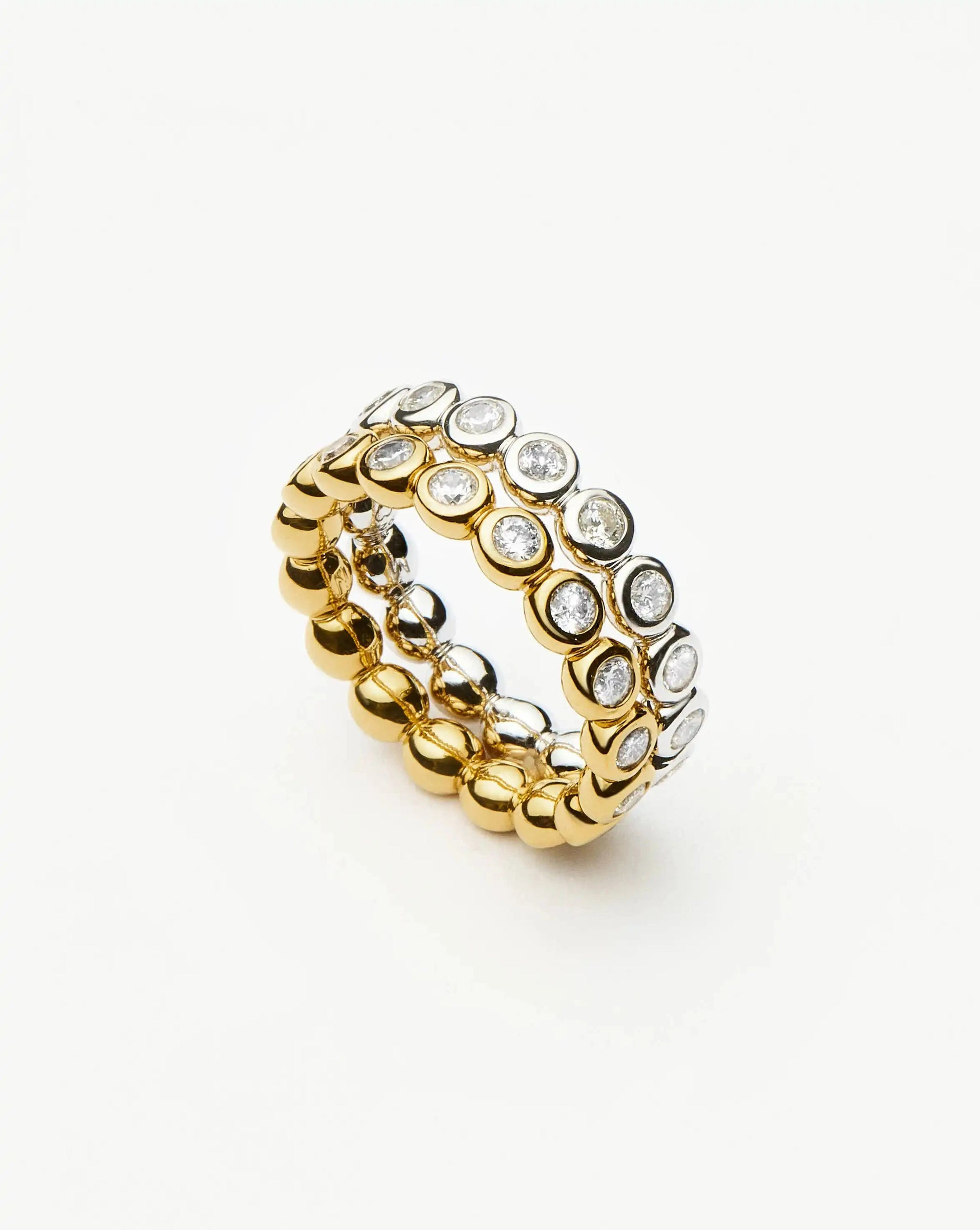 Tennis Eternity Stacking Ring Set - Gold & Silver | Missoma | Missoma UK