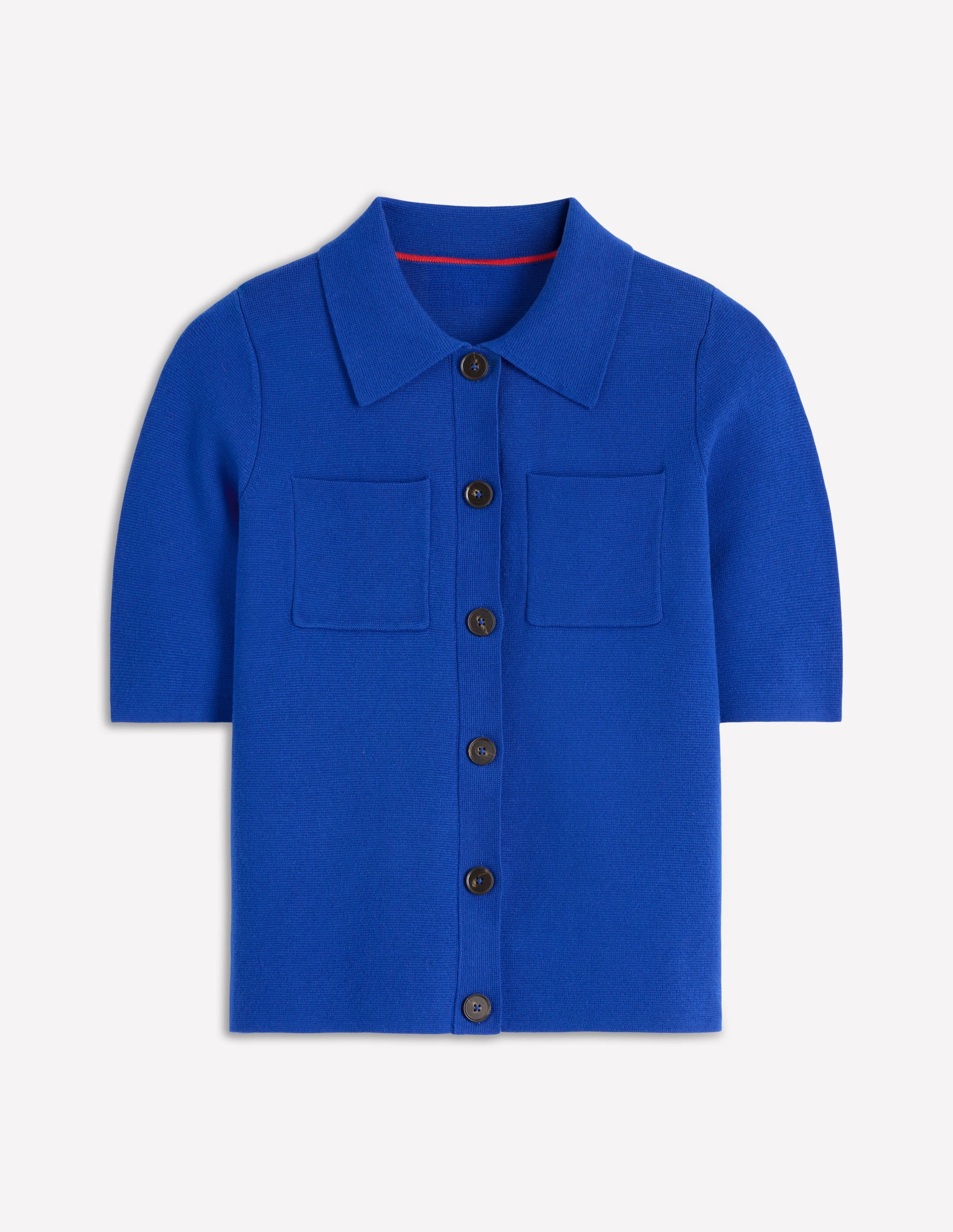 Short Sleeve Knit Shirt-Bright Blue | Boden (US)
