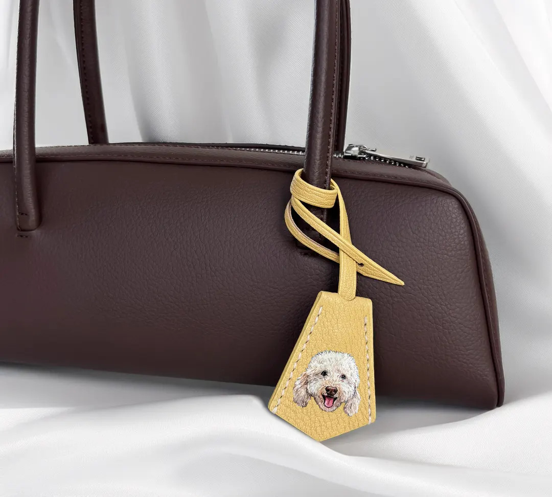 Hand-painted Leather Pet Portrait Bag Charm: Custom Dog Memorial - Etsy | Etsy (US)