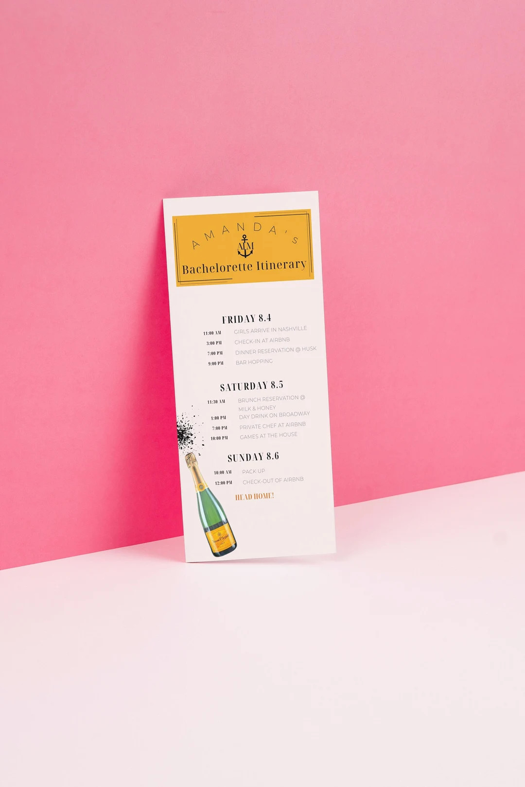 Veuve Before Vows Bachelorette Itinerary Template, Champagne Bachelorette, Glam Bachelorette | Etsy (US)
