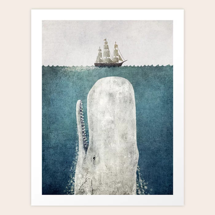 The Whale - vintage Art Print | Society6