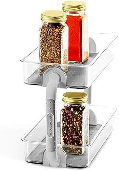 madesmart 2-Tier Plastic Multipurpose Kitchen Spice Organizer, Condiment Storage Spice Shelf for ... | Amazon (US)