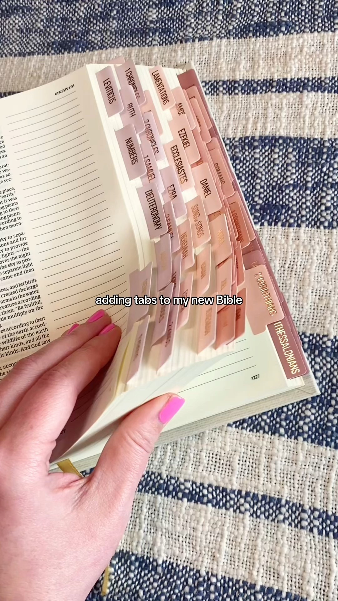adding tabs to my new Bible
..
#bibletabs #bible #biblejournaling #bibleaccessories #biblestudy 

#LTKWatchNow #LTKFamily #LTKFindsUnder50