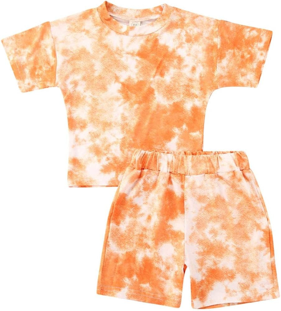 Toddler Boy Girl Tie Dye Clothes Short Sleeve Tees Shirt Tops Short Pants Outfits Baby Boy Summer... | Amazon (US)