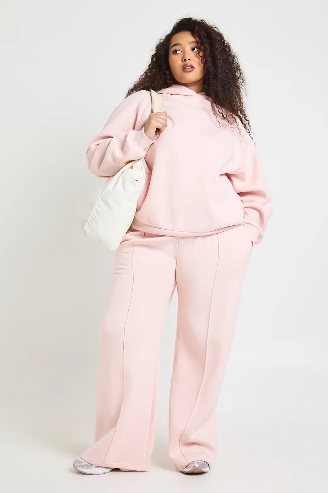 Baby Pink Plus Core Basic Raglan Seam Oversized Hoodie | Boohoo | Boohoo.com (UK & IE)