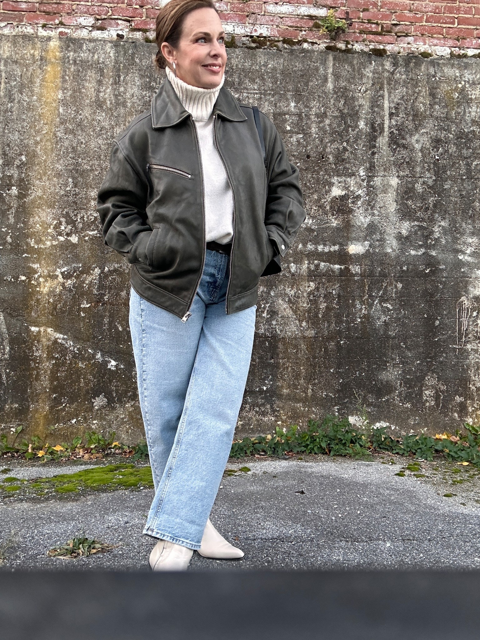 I dress for ME. Oversized bomber. Baggy jeans. Turtleneck. Cool. Date night. 

#LTKOver40 #LTKStyleTip