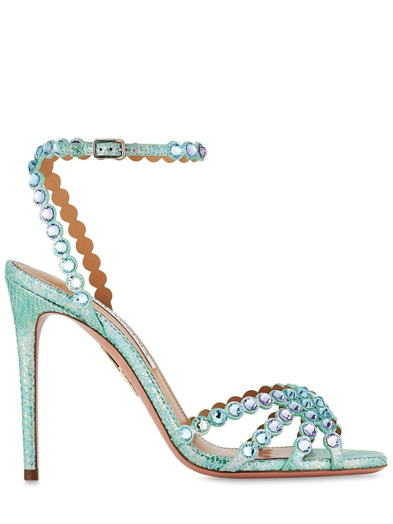 105mm tequila leather sandals w/crystals - Aquazzura - Women | Luisaviaroma | Luisaviaroma