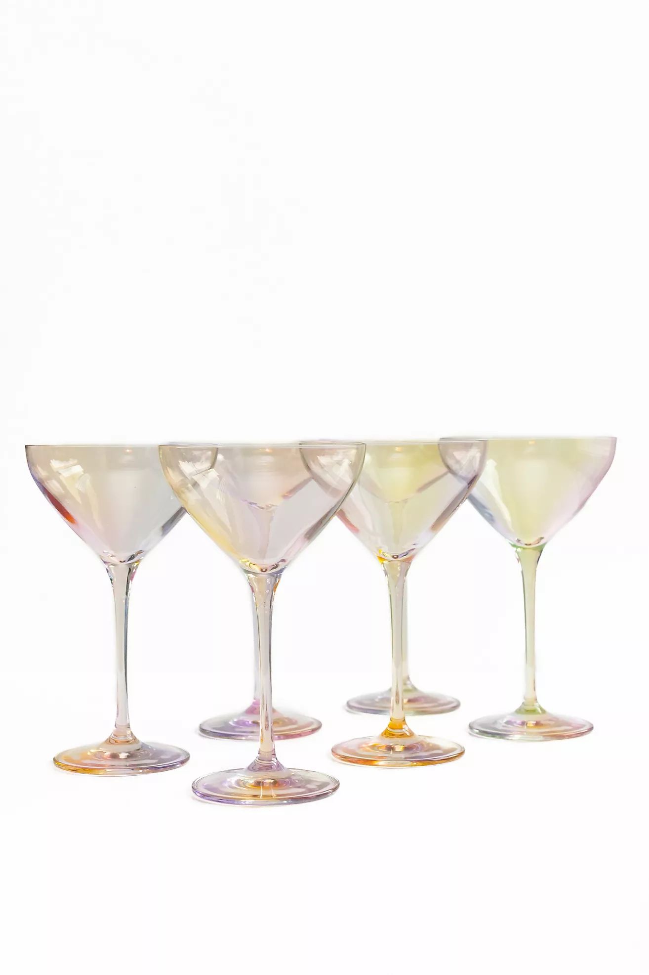 Estelle Colored Glass Iridescent Martini Set | Anthropologie (US)
