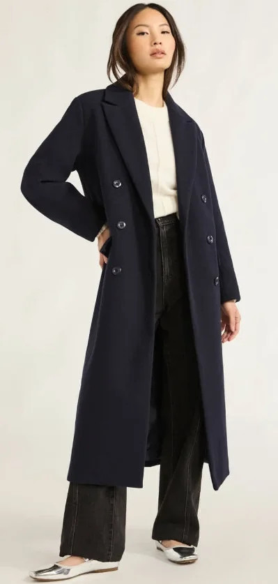 Scoop Women's & Women's Plus Faux Wool Oversized Double Breasted Coat, Sizes XS-4X | Walmart (US)