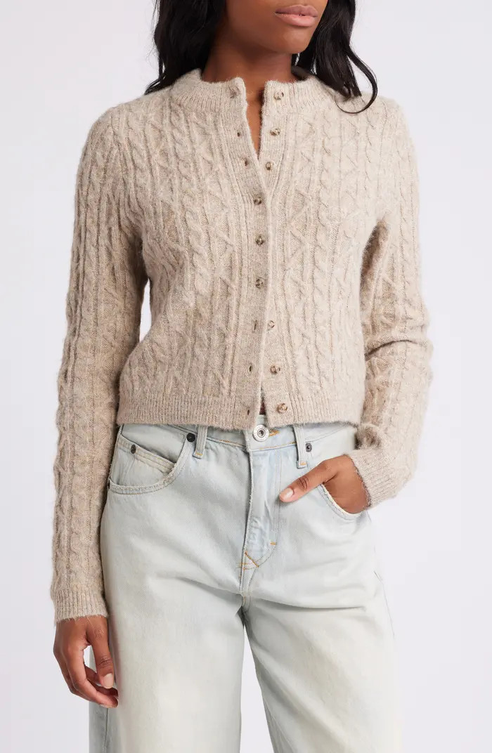 Cable Stitch Crop Cardigan | Nordstrom