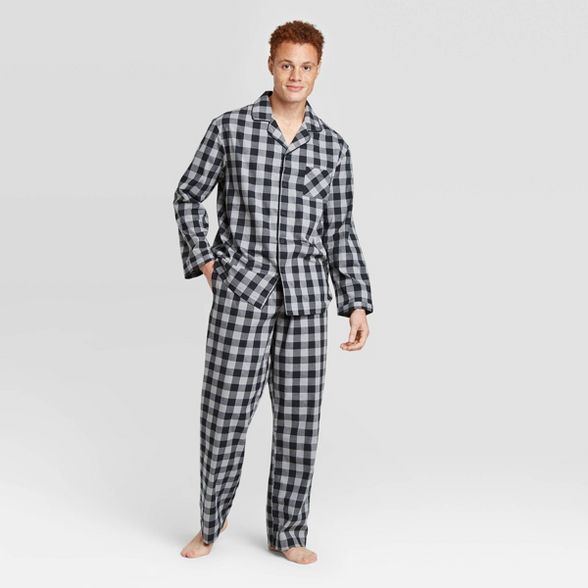Men's Buffalo Plaid Woven Flannel Poplin Pajama Set - Goodfellow & Co™ Black | Target