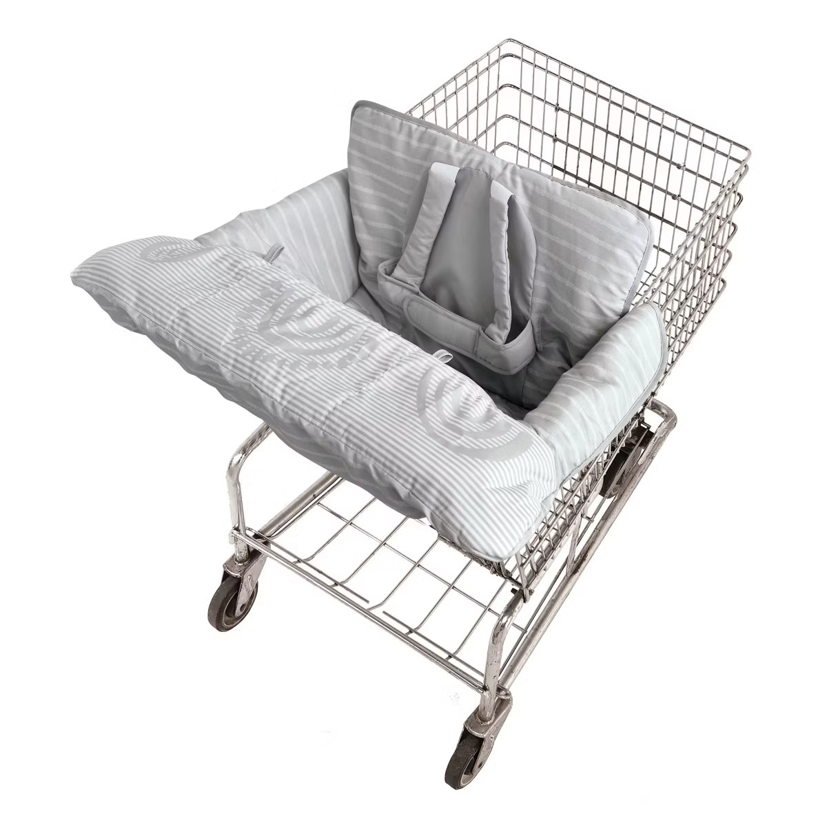 GoldBug Shopping Cart and Highchair Cover for Baby - Universal Fit Cart Cover - Gray Ticking Stri... | Target