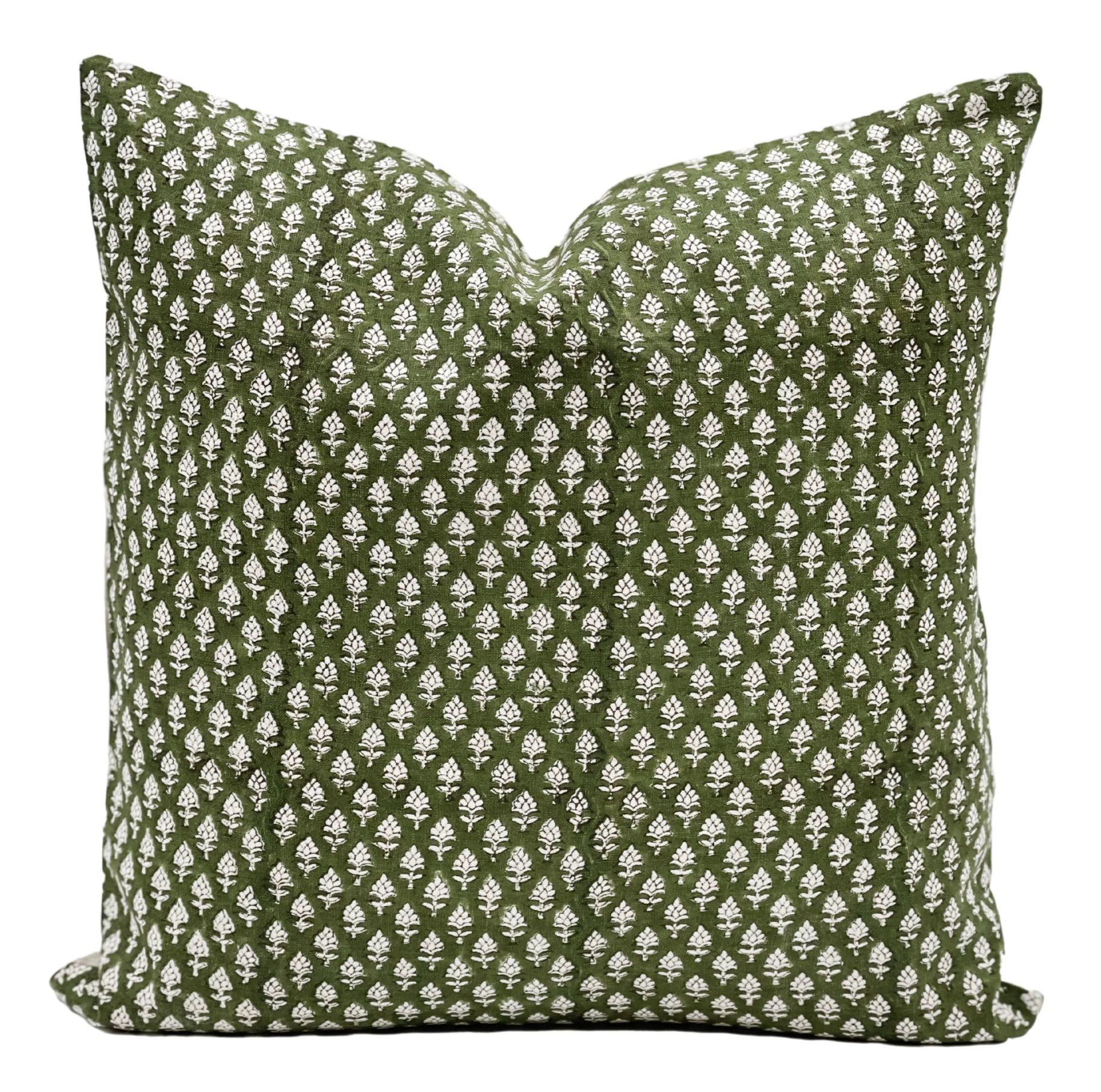 VIRGINIA IN Green Floral Pillow Cover | Krinto