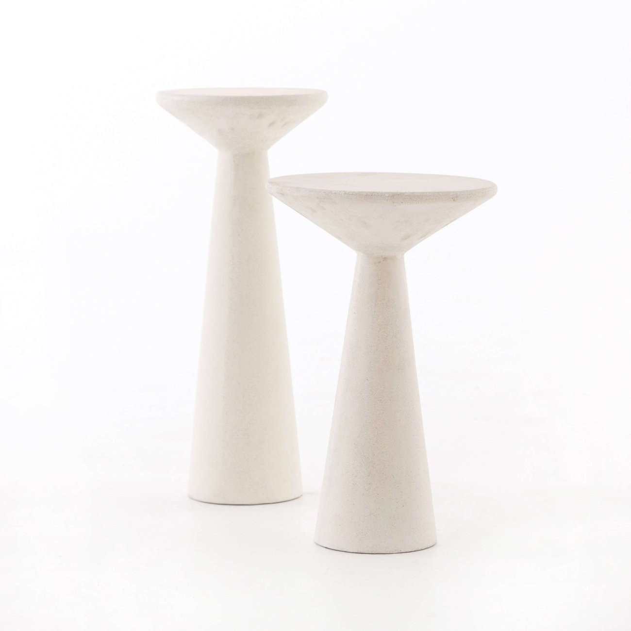 Prego Concrete Premium Accent Tables - Parchment White | France and Son