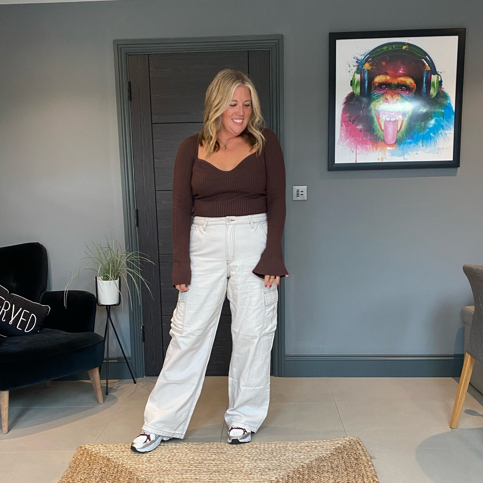 Cargo trousers and brown top 

#LTKstyletip #LTKeurope #LTKSeasonal