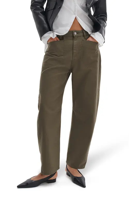 rag & bone Stevie Tapered Stretch Cotton Utility Pants in Olive at Nordstrom, Size 27 | Nordstrom