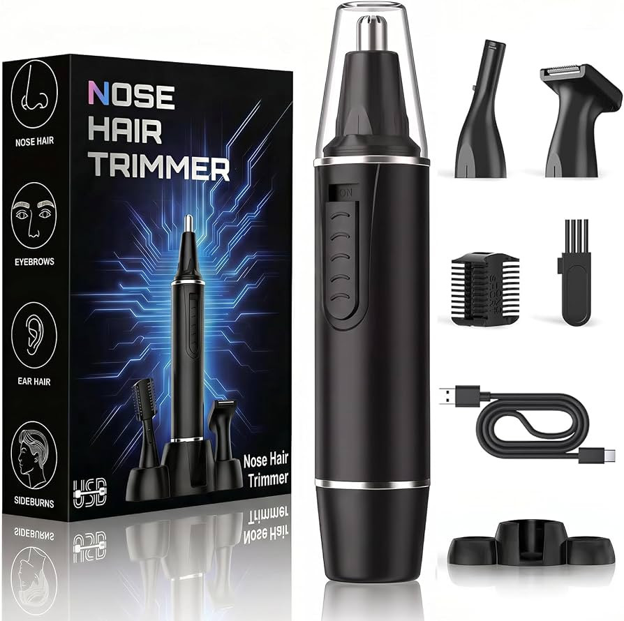 Nose Hair Trimmer for Men,Rechargeable 3-in-1 Professional Painless Eyebrow & Facial Hair Trimmer... | Amazon (US)